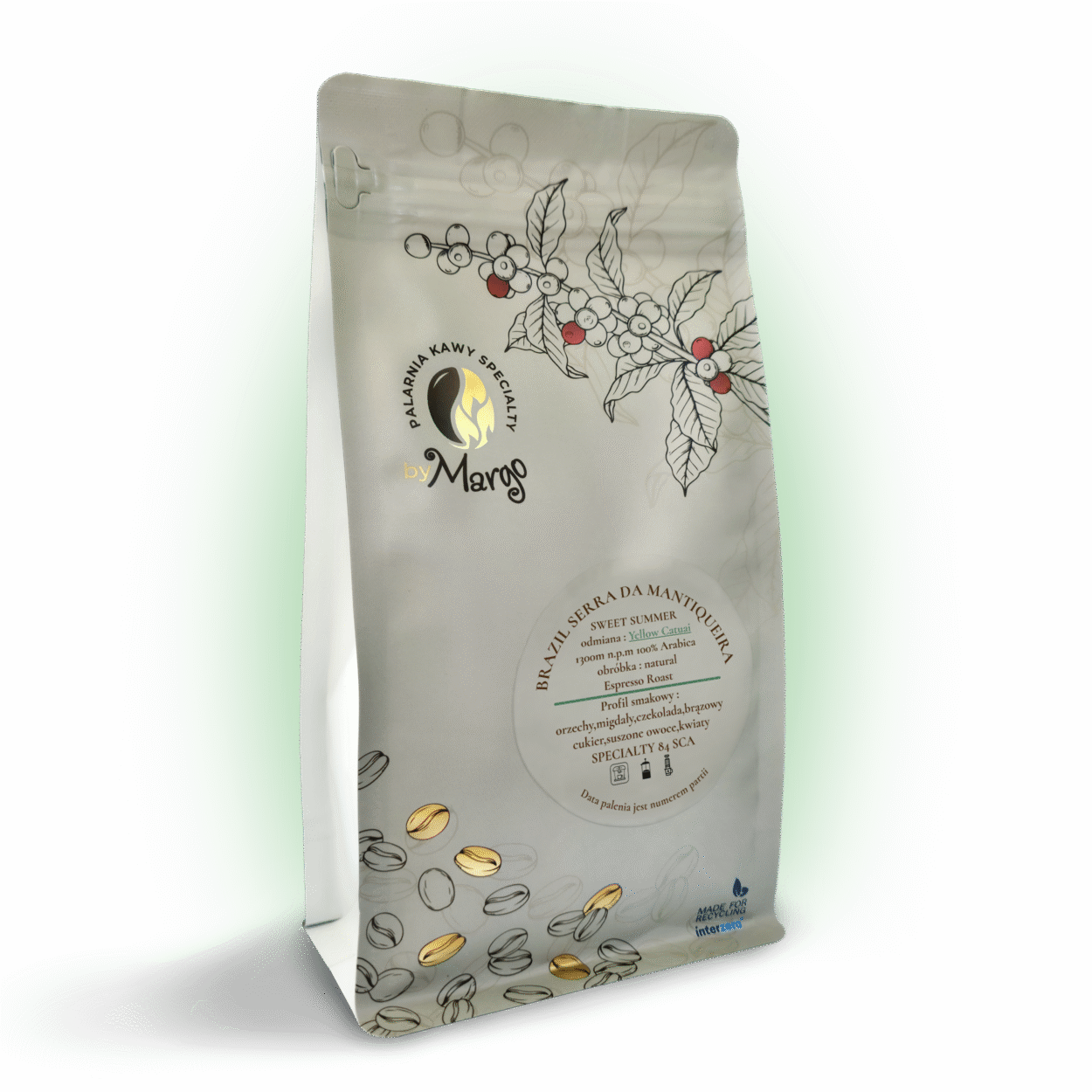 Kawa ziarnista,Arabica,opakowanie kawy ziarnistej,Brazilia Yellow Catuai